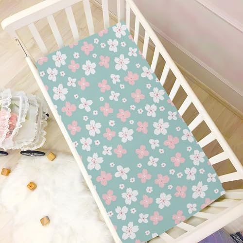 MNSRUU Crib Sheets with Cherry Blossom Print