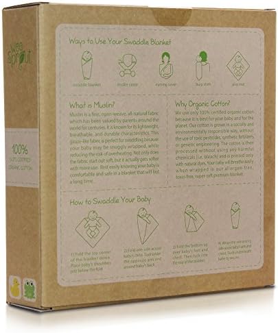 WeeSprout Organic Swaddle Blankets Set of 2