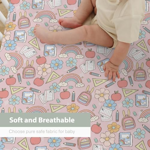 Pastel Crib Sheets 52x28 Inch for Baby Boy or Girl