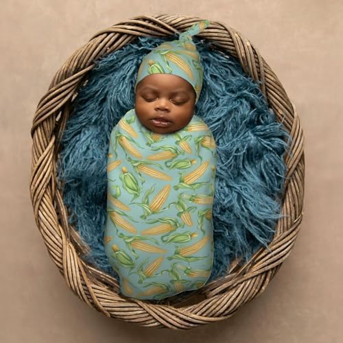 Muishi Baby Corn Swaddle Blanket Hat Set