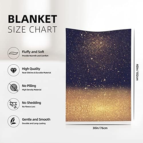 Xisover Gold Black Glitter Swaddle Blanket for Baby