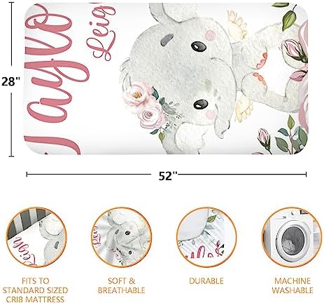 Custom Baby Crib Sheets with Name - 4 Pack Animal Designs