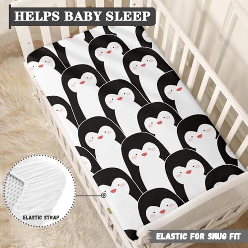 Winpema Penguin Cartoon Crib Sheet 28x52