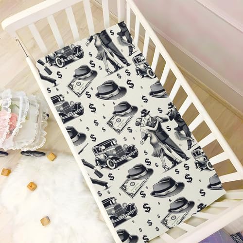 ALAZA Dollar Tango Fedora Crib Sheets for Kids