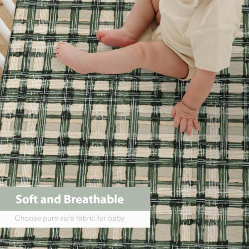 Watercolor Green Tartan Crib Sheets 28x52 Standard Fit
