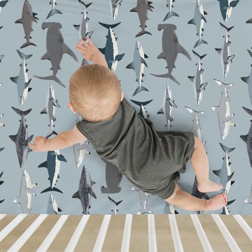 Sharks Boho Baby Crib Sheets 52x28 Fitted Mattress Cover