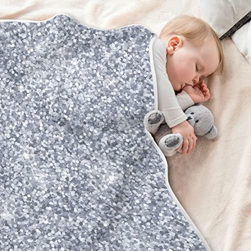 Emelivor Silver Glitter Baby Blanket for All Seasons