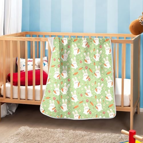 Sanluoli Green Cute Rabbits Baby Swaddling Blanket