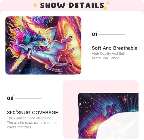 Ultra Soft Unicorn in Space Crib Sheet for Boys