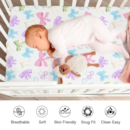 Spring Pastel Bows Crib Sheets 52x28 1