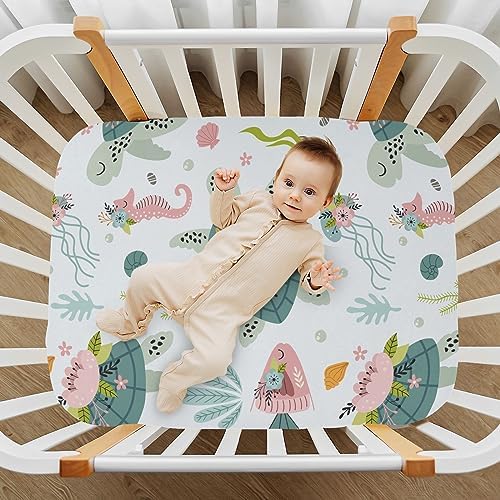 KICPOAY Fitted Crib Sheets with Elastic Band
