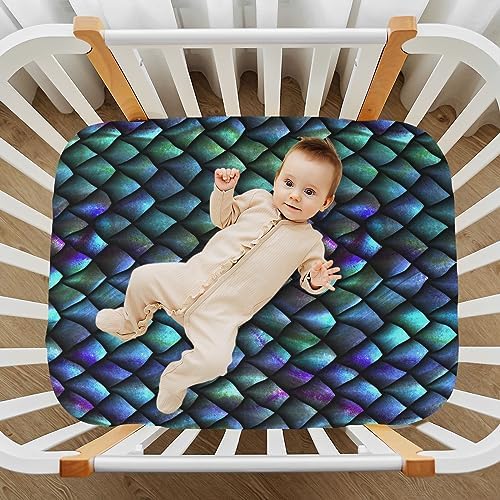 SHJI Dragon Scales Crib Sheet for Boys and Girls