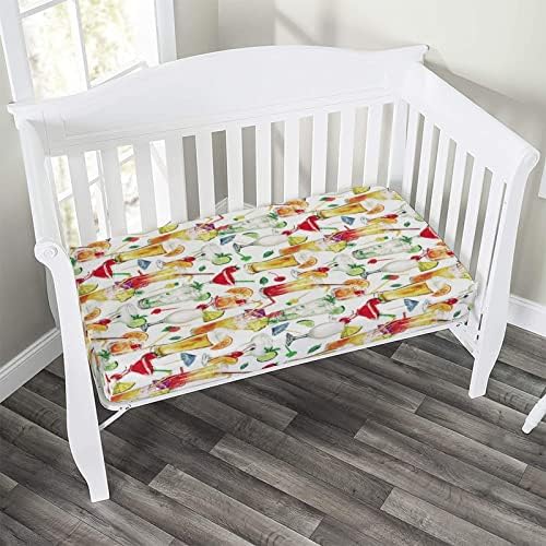 XISUNYA Tropic Cocktails Crib Sheet Set 28x52