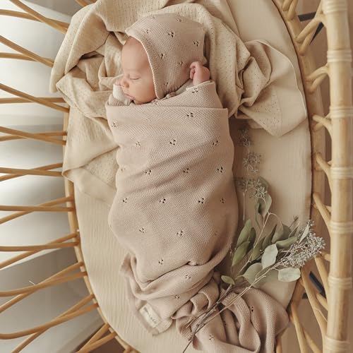 Bleu La La Organic Pointelle Swaddle Blanket