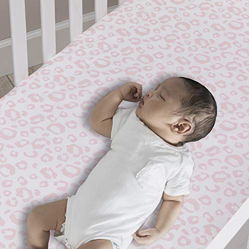 Lambs Ivy Organic Cotton Crib Sheet Leopard Print