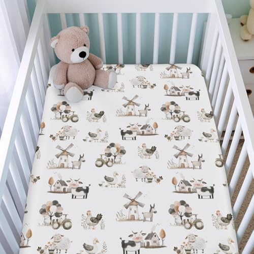 KASTLEE Boho Farm Animals Crib Sheets 52x28