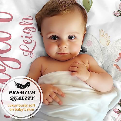 Custom Baby Crib Sheets with Name - 4 Pack Animal Designs
