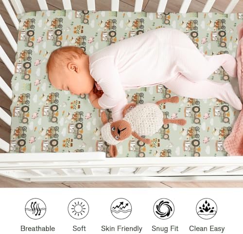 KASTLEE Farm Animals Crib Sheets 52x28 Inch