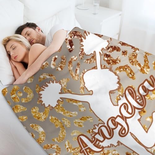 Custom Glitter Cheerleader Blanket with Name Personalized 30x40