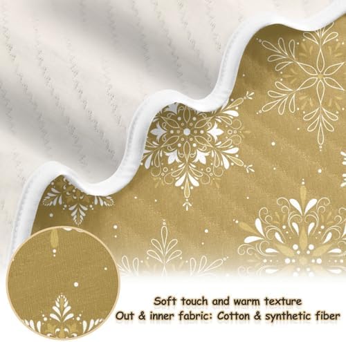 KICPOAY Brown Snowflake Swaddle Blanket for Newborn
