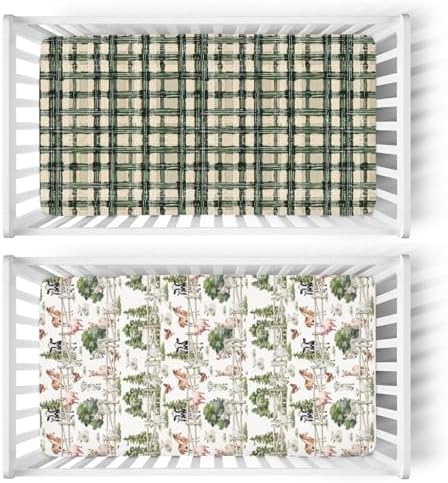 Farm Life Crib Sheets 52x28 Inch for Boy Girl 2 Pack