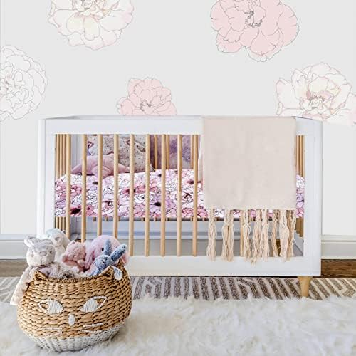 AMROSE 4 Pack Crib Sheets for Baby Girls 28 X 52 Fitted