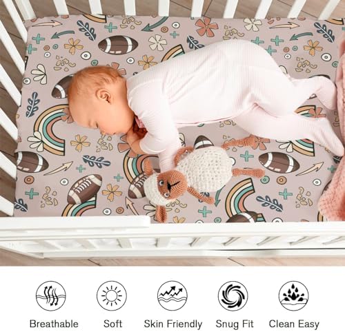 KASTLEE Rainbow Floral Crib Sheets for Boys 52x28 1