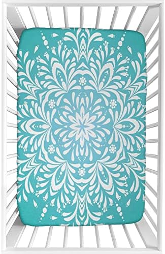XISUNYA Blue Fitted Crib Sheet Set 28x52x8 Snowflake Print