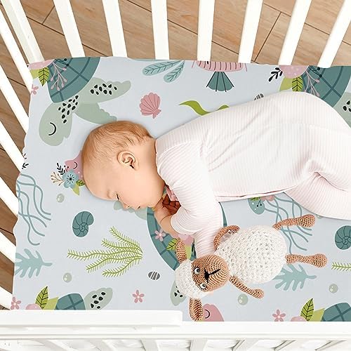 KICPOAY Fitted Crib Sheets with Elastic Band