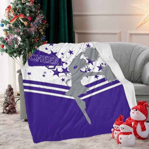 Custom Blanket with Name Cheer Star Purple Swaddling Blanket 30x40inch