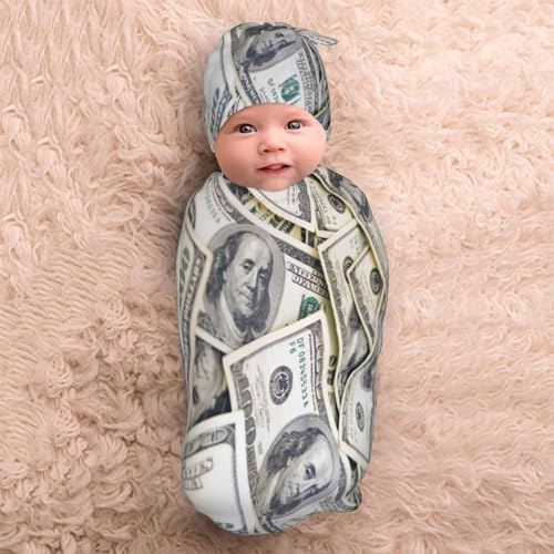 MEIMLY Preemie Swaddle Blanket with Hat Set for Girls 1