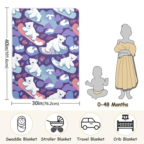 ALAZA Cute Bear Swaddle Blanket 30x40 Inches