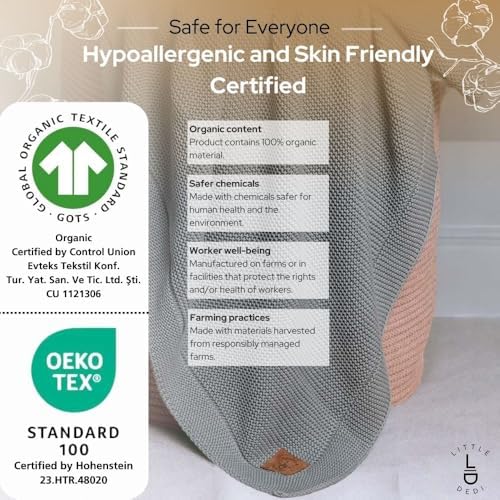 Little Dedi Organic Cotton Swaddling Blanket - 30x40 Neutral