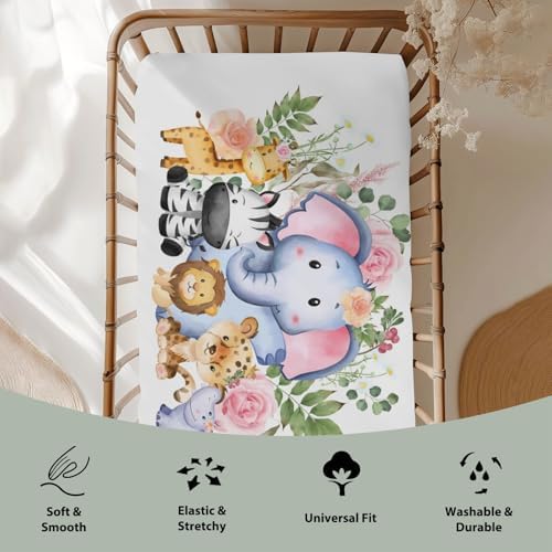 ZoUbqchY Jungle Safari Crib Sheets for Boy Girl 52x28