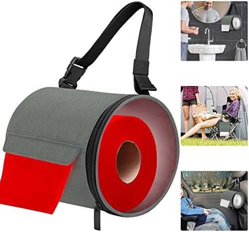 Vrsafan Toilet Paper Holder with Transparent PVC Cover and Adjustable Straps