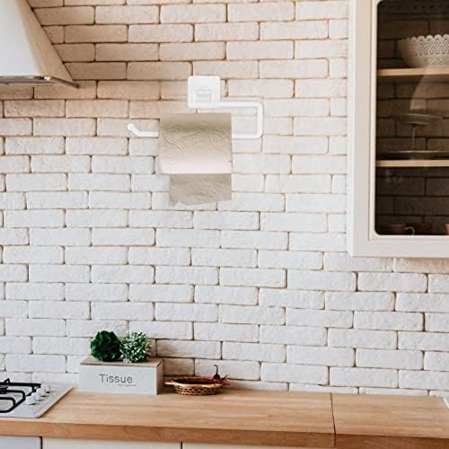 Yardenfun White Toilet Paper Holder No Punching Wall Mount Rack