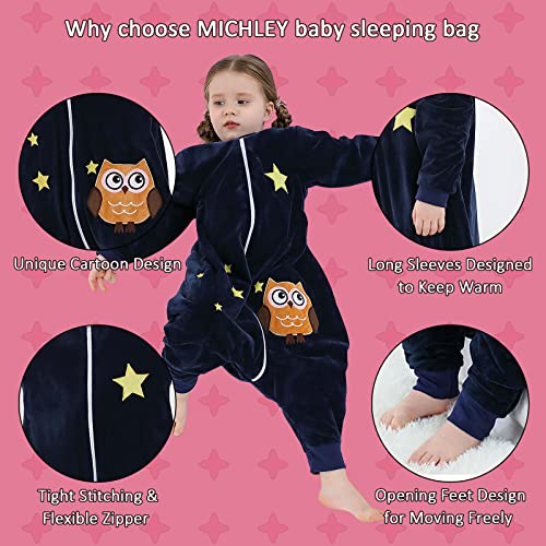 MICHLEY Baby Sleeping Bag Owl 1-3 Years Winter Swaddle