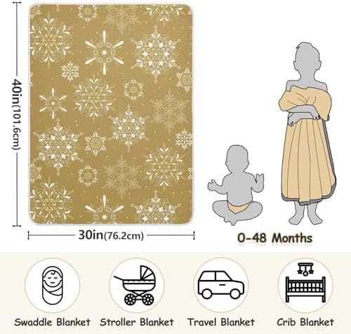 KICPOAY Brown Snowflake Swaddle Blanket for Newborn