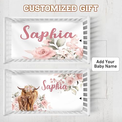 2 Piece Custom Name Crib Sheet with Baby Name Design