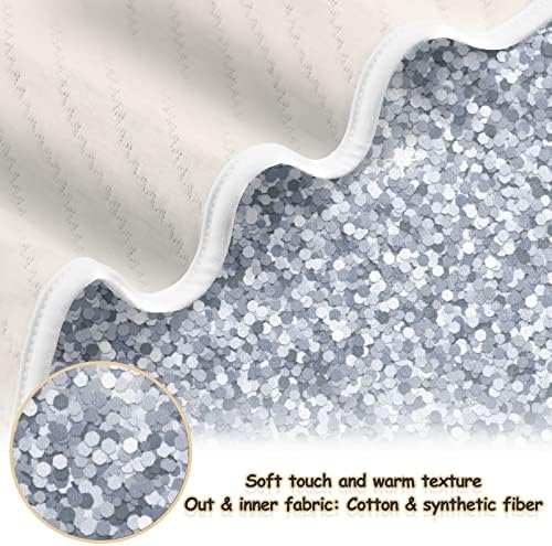 Emelivor Silver Glitter Baby Blanket for All Seasons