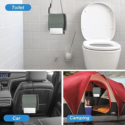 Vrsafan Toilet Paper Holder with Transparent PVC Cover and Adjustable Straps