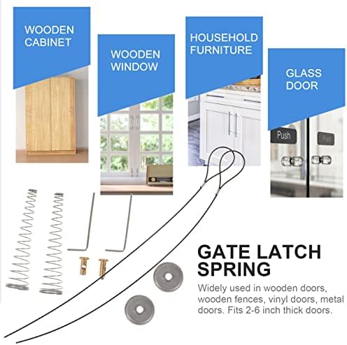 DEIHGE 2 Sets Replacement Wooden Fence Gate Spring Opener Cable Latch