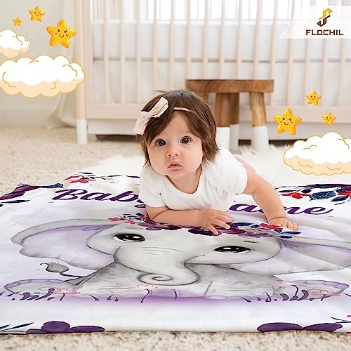 FLOCHIL Personalized Baby Blanket with Name for Girls 1
