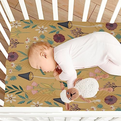 YETTASBIN Mushroom Crib Sheet 2 Sizes - Extra Soft Breathable