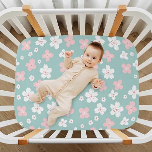 MNSRUU Crib Sheets with Cherry Blossom Print