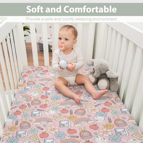 Pastel Crib Sheets 52x28 Inch for Baby Boy or Girl