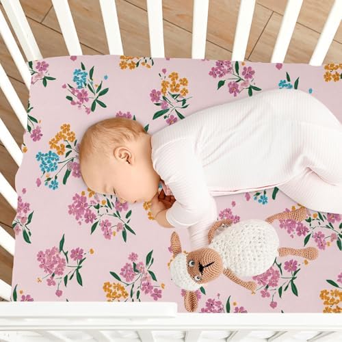 MNSRUU Crib Sheets for Boys Girls Gypsophila Print