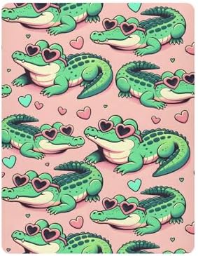 ALAZA Alligator Crocodile Pink Crib Sheets Soft Fitted for Babies