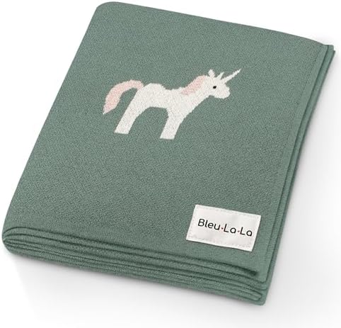 Bleu La La Swaddling Blanket 100 Cotton Unicorn