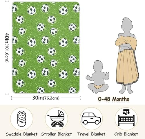 Sanluoli Toddler Blanket Green Field Football 30x40in